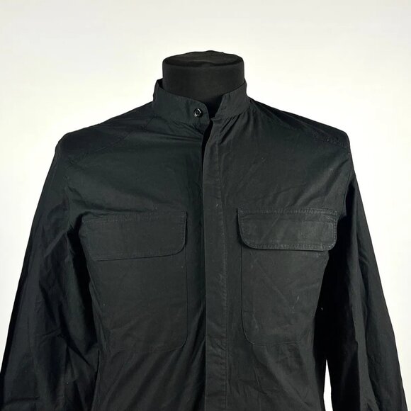 DAMIR DOMA SILENT Black Avant Garde Band Collar Button Long Sleeve Shirt Size M - Picture 5 of 15